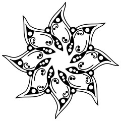 Ethnic Mandala Ornament. Arabic, Pakistan, Moroccan, Turkish, Indian, Spain motifs