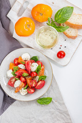 preparation of the famous Italian Caprese salad
