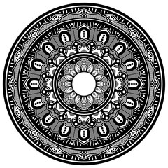 Ethnic Mandala Ornament. Arabic, Pakistan, Moroccan, Turkish, Indian, Spain motifs