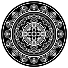 Ethnic Mandala Ornament. Arabic, Pakistan, Moroccan, Turkish, Indian, Spain motifs