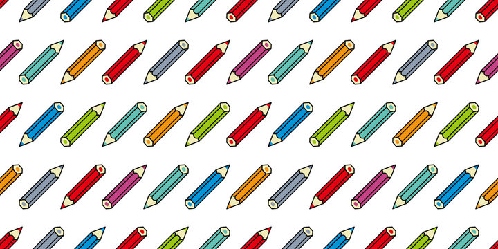 Color Pencils Background.Seamless Pattern.Vector. 色鉛筆のパターン