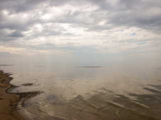 sunny landscape with sea coast