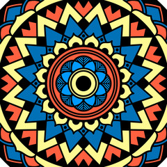 Ethnic Mandala Ornament. Arabic, Pakistan, Moroccan, Turkish, Indian, Spain motifs
