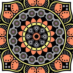 Ethnic Mandala Ornament. Arabic, Pakistan, Moroccan, Turkish, Indian, Spain motifs