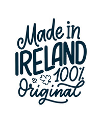 Obraz premium St. Patrick's Day quote, typography greeting card template. Lettering slogan for print, t-shirt, festive design element. Vector