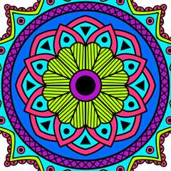 Ethnic Mandala Ornament. Arabic, Pakistan, Moroccan, Turkish, Indian, Spain motifs