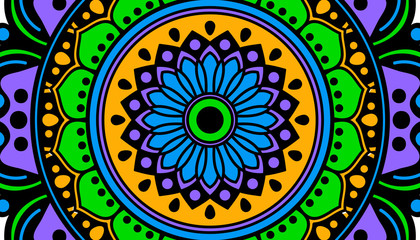 Ethnic Mandala Ornament. Arabic, Pakistan, Moroccan, Turkish, Indian, Spain motifs