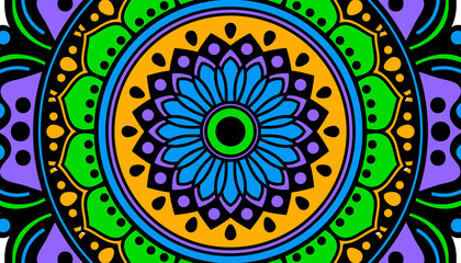 Ethnic Mandala Ornament. Arabic, Pakistan, Moroccan, Turkish, Indian, Spain motifs