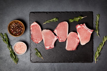 raw pork steaks