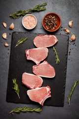 Obraz na płótnie Canvas raw pork steaks