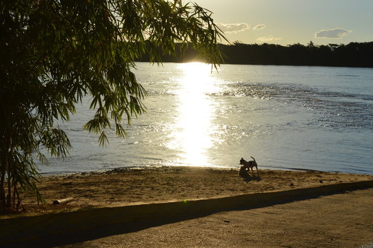 Sunset on the Paran&aacute; River Porto Camargo