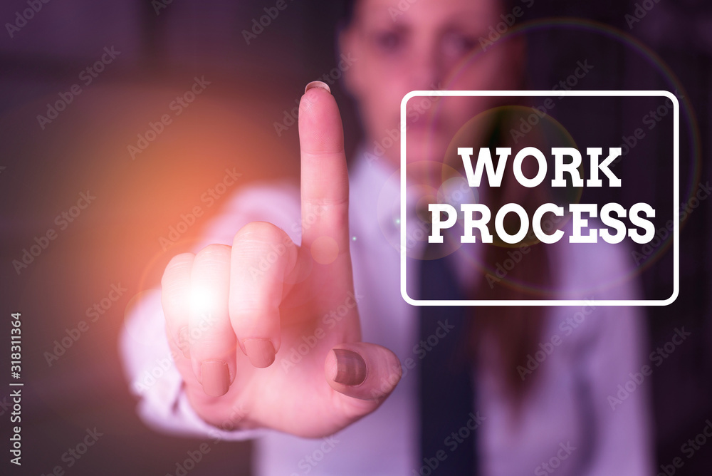 Poster conceptual hand writing showing work process. concept meaning standard procedures how to handle a pa