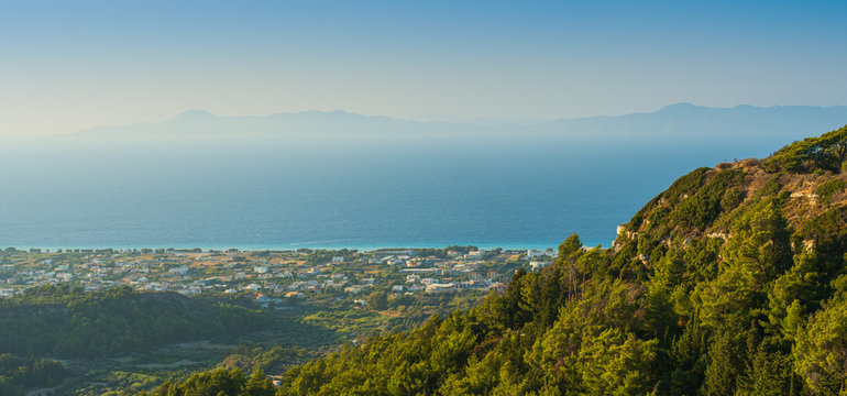 Beautiful view of Ialyssos from Mount Filerimos. 