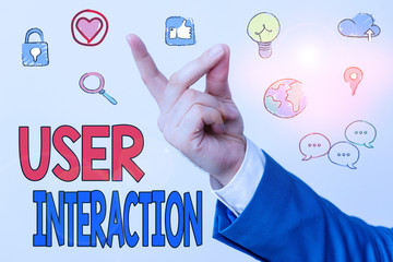Word writing text User Interaction. Business photo showcasing the conduit between huanalysis and computer interaction