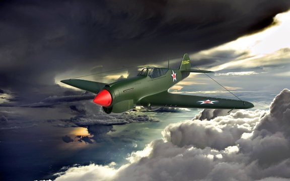 3D rendering of a world war two airplane isolated on white background.