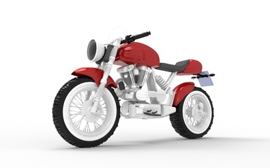 Obraz na płótnie Canvas 3D rendering of a vintage cafe racer motorcycle on white background