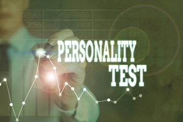Writing note showing Personality Test. Business concept for A method of assessing huanalysis...