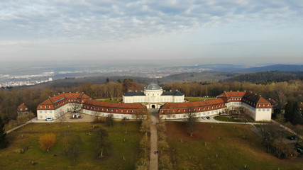 Fototapeta na wymiar Solitude Castle in Stuttgart Germany from above 