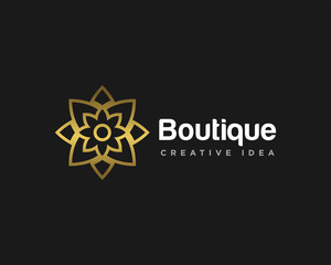 Boutique Flower Logo Design Vector