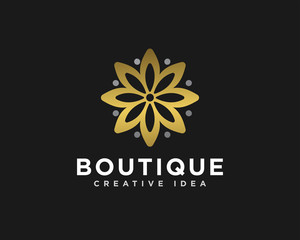 Boutique Flower Logo Design Vector