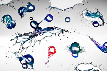 Airborne liquid particles colliding, virus transmission, contamination