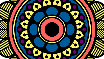 Ethnic Mandala Ornament. Arabic, Pakistan, Moroccan, Turkish, Indian, Spain motifs