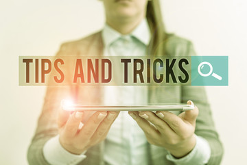 Handwriting text Tips And Tricks. Conceptual photo piece of inside facts specially in betting or...