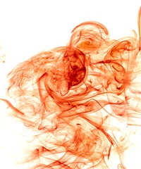 Red smoke on white background