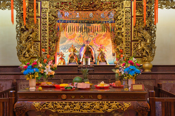 Samut Prakan District, Samut Prakan, Thailand, January 25, 2020 : Taoist Temple, Lantern festival. Clean, beautiful, beautiful, with gods to worship