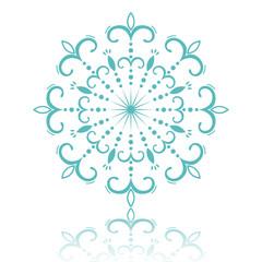Beautiful openwork snowflake with curls. Vector for your design.