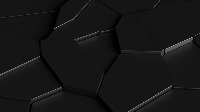 3d render pattern of black abstract geometric fractured dark blocks moving vertically in seamless loop animation background