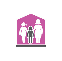 Family related icon on background for graphic and web design. Creative illustration concept symbol for web or mobile app