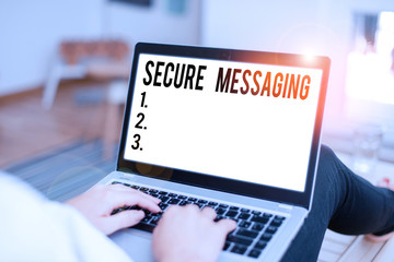 Conceptual hand writing showing Secure Messaging. Concept meaning protect critical data when sent...