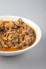 Indian traditional food goat intestine gravy