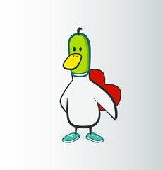 Vector Cartoon Duck in Sneakers