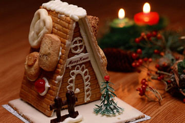 christmas gingerbread cookies and decorations