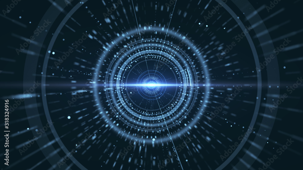 Wall mural technology channel shuttle.technology vortex.data flow.technology tunnel