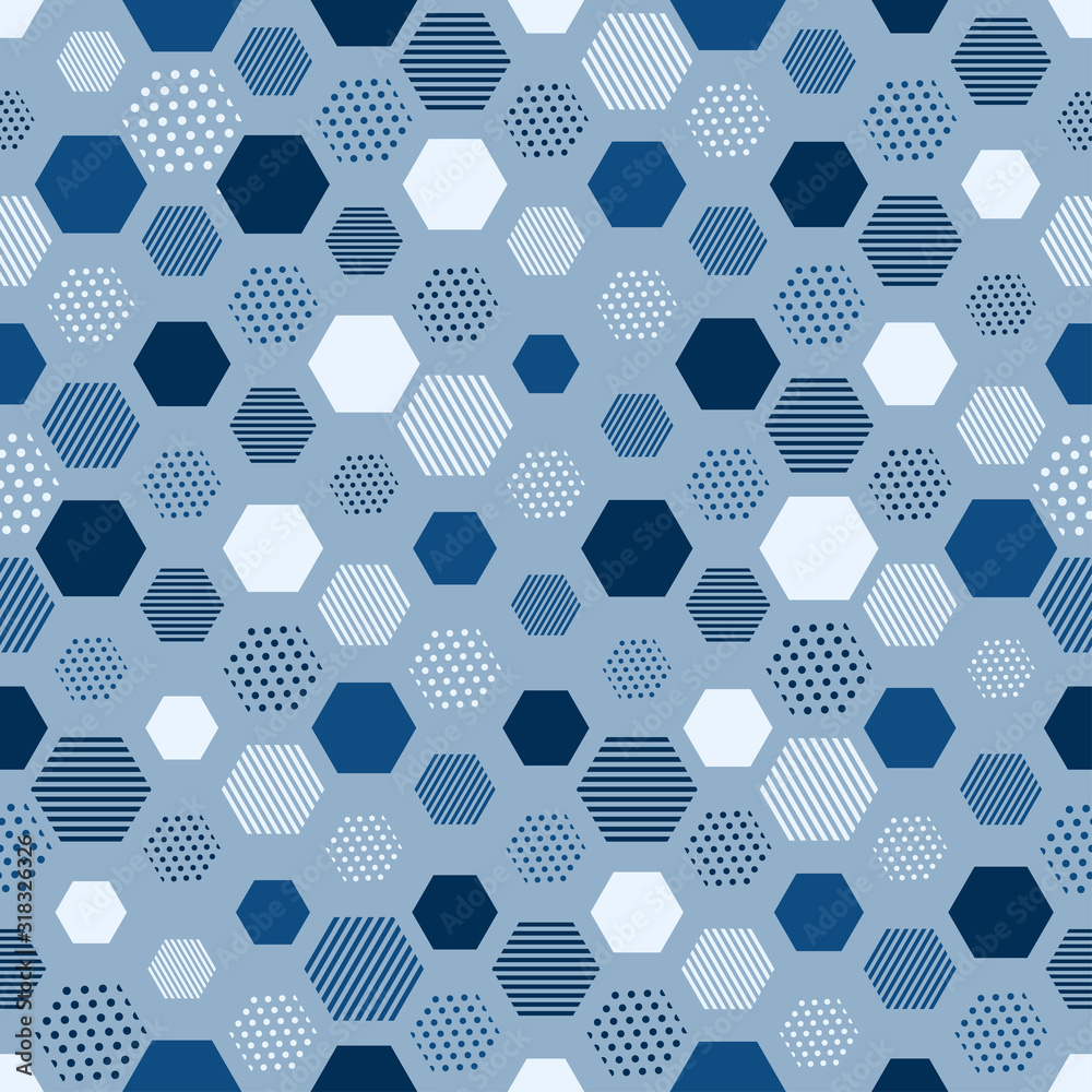 Poster modern blue seamless pattern with blue abstract background for classic vector design. modern geometr