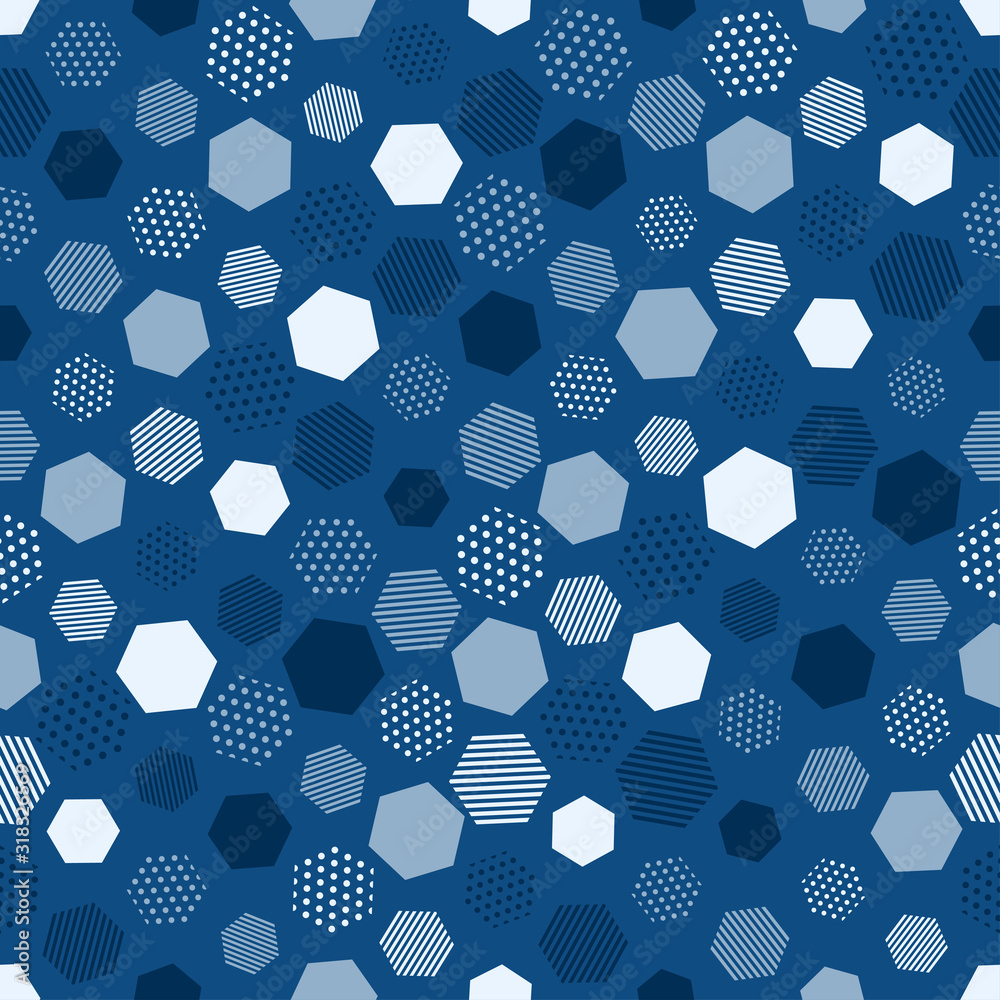 Poster modern blue seamless pattern with blue abstract background for classic vector design. modern geometr