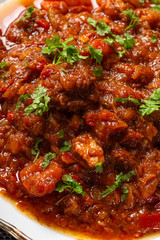 Goulash stew on plate