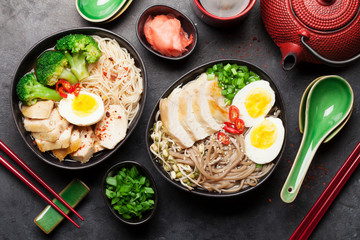 Asian noodle ramen soup