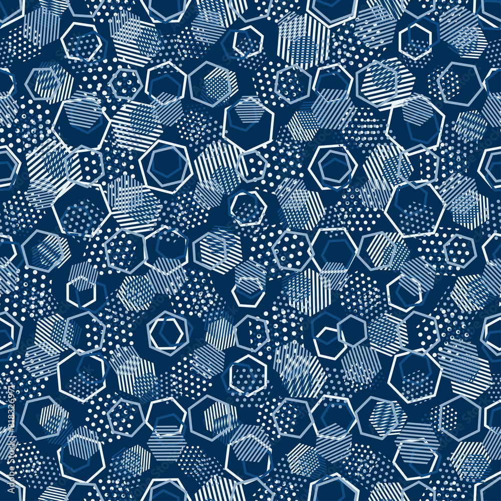 Poster modern blue seamless pattern with blue abstract background for classic vector design. modern geometr