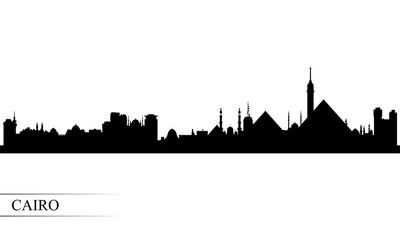 Cairo city skyline silhouette background