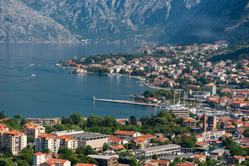 Obraz premium Scenic panorama view of the historic town at famous Bay of Kotor