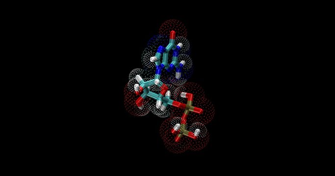 GDP, Guanosine diphosphate, 3d molecule