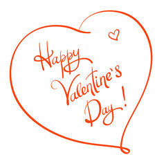 Happy Valentine's Day! Script lettering design. Isolated on white background. Vector illustration.