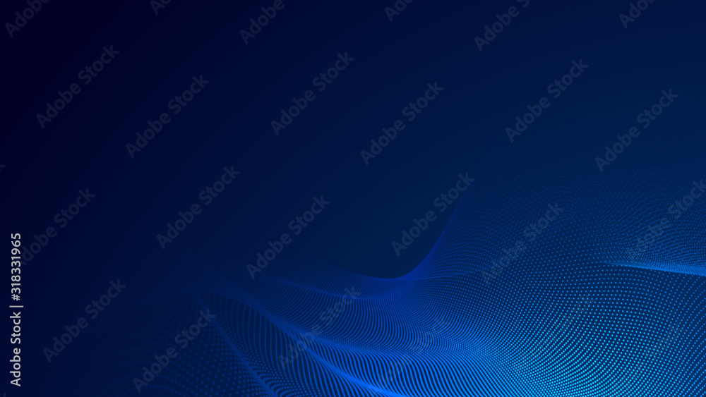 Fototapete dot blue wave light screen gradient texture background. abstract technology big data digital backgro