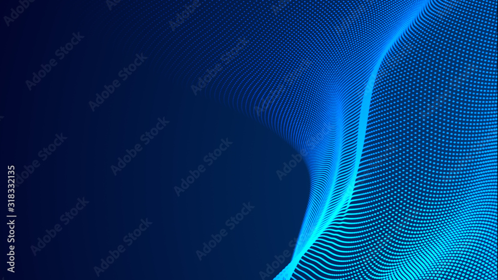 Canvas Prints dot blue wave light screen gradient texture background. abstract technology big data digital backgro