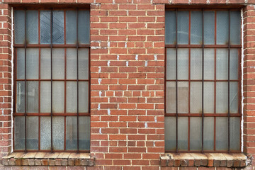 old warehouse windows brick glass