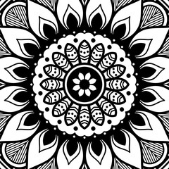 Decorative hand-drawn pattern in the form of mandala